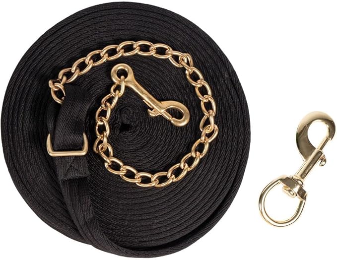 Dura-Tech Cushion Lunge Line for Horses | Stable Use & Horse Training | Horse Lunge Line with Snap | Durable Horse Lead Rope | 30 Foot Length | Replaceable Brass Snap