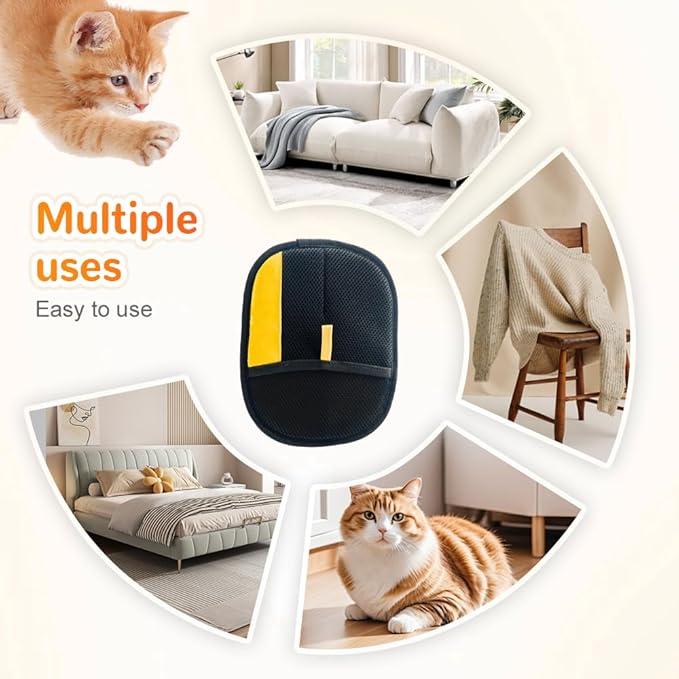 Pet Hair Remover Gloves, 2025 New Electrostatic Pet Hair Removal Gloves, Reusable Grooming Glove for Cats & Dogs