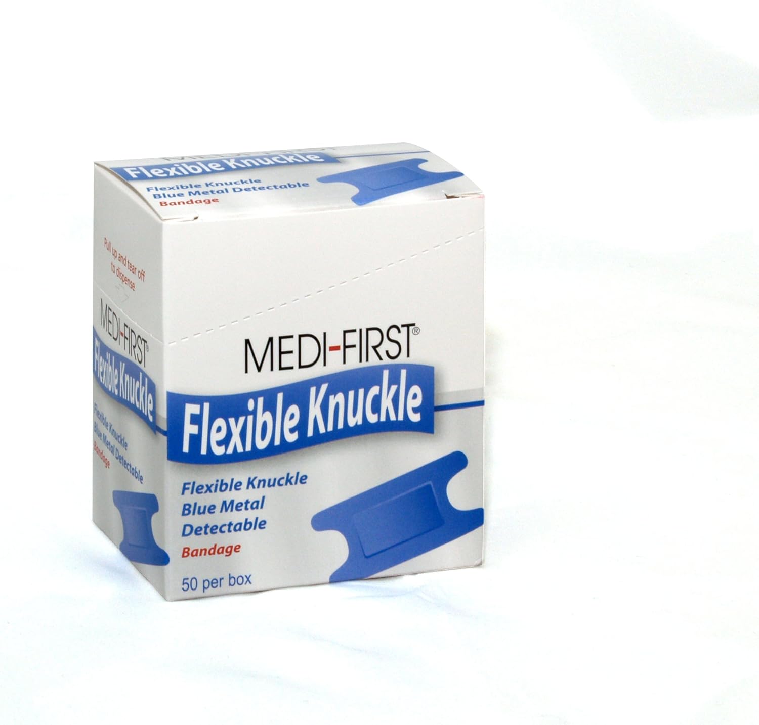 Medique Blue, Metal Detectable Bandages, Flexible Woven Knuckle