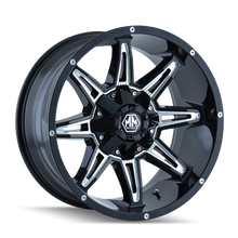 Load image into Gallery viewer, Mayhem 8090 Rampage 20x10 / 8x170 BP / -25mm Offset / 125.2mm Hub Gloss Black Milled Wheel