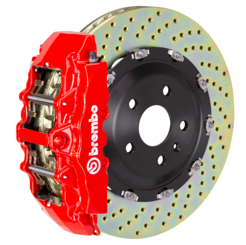 Brembo 04-11 612 Scaglietti Front GT BBK 6 Piston Cast 380x34 2pc Rotor Drilled-Red