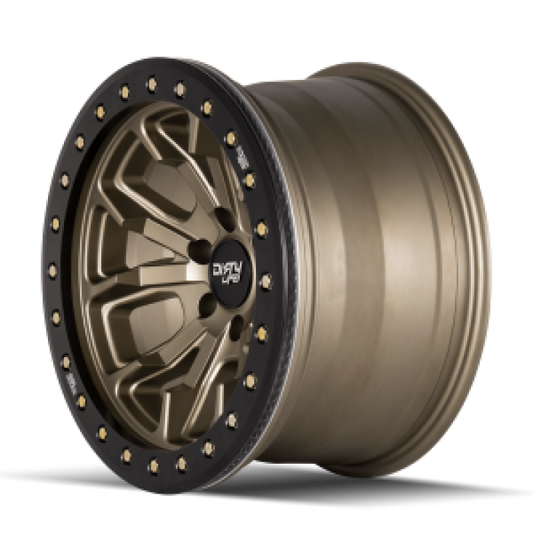 Dirty Life 9303 DT-1 20x9 / 8x165.1 BP / 0mm Offset / 130.8mm Hub Satin Gold Wheel - Beadlock