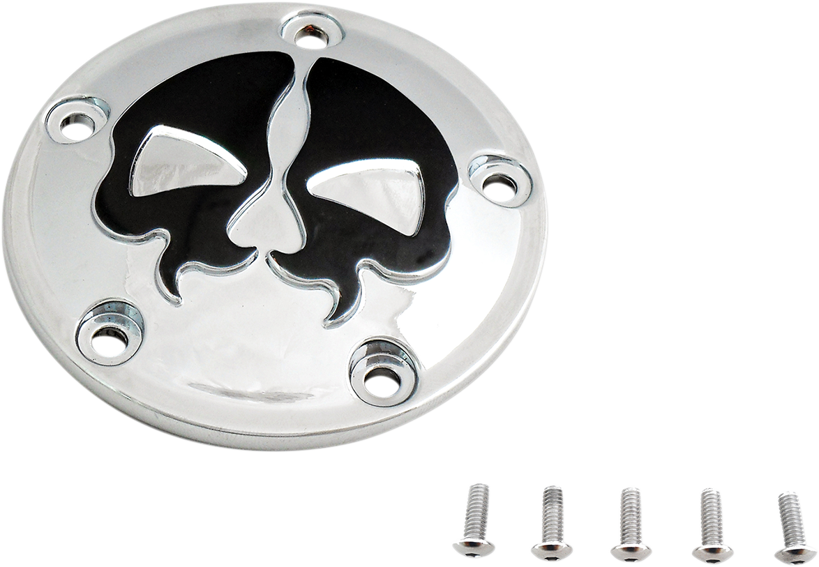 Drag Specialties Chrome Black Skull Points Cover for Twin Cam 78040