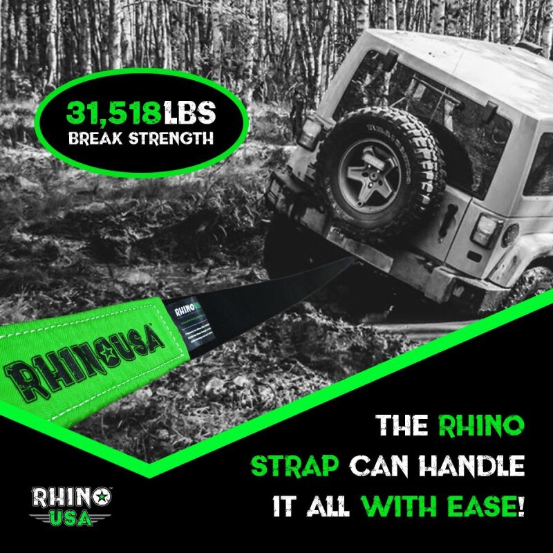 Rhino USA 30Ft Tow Strap/Shackles Combo