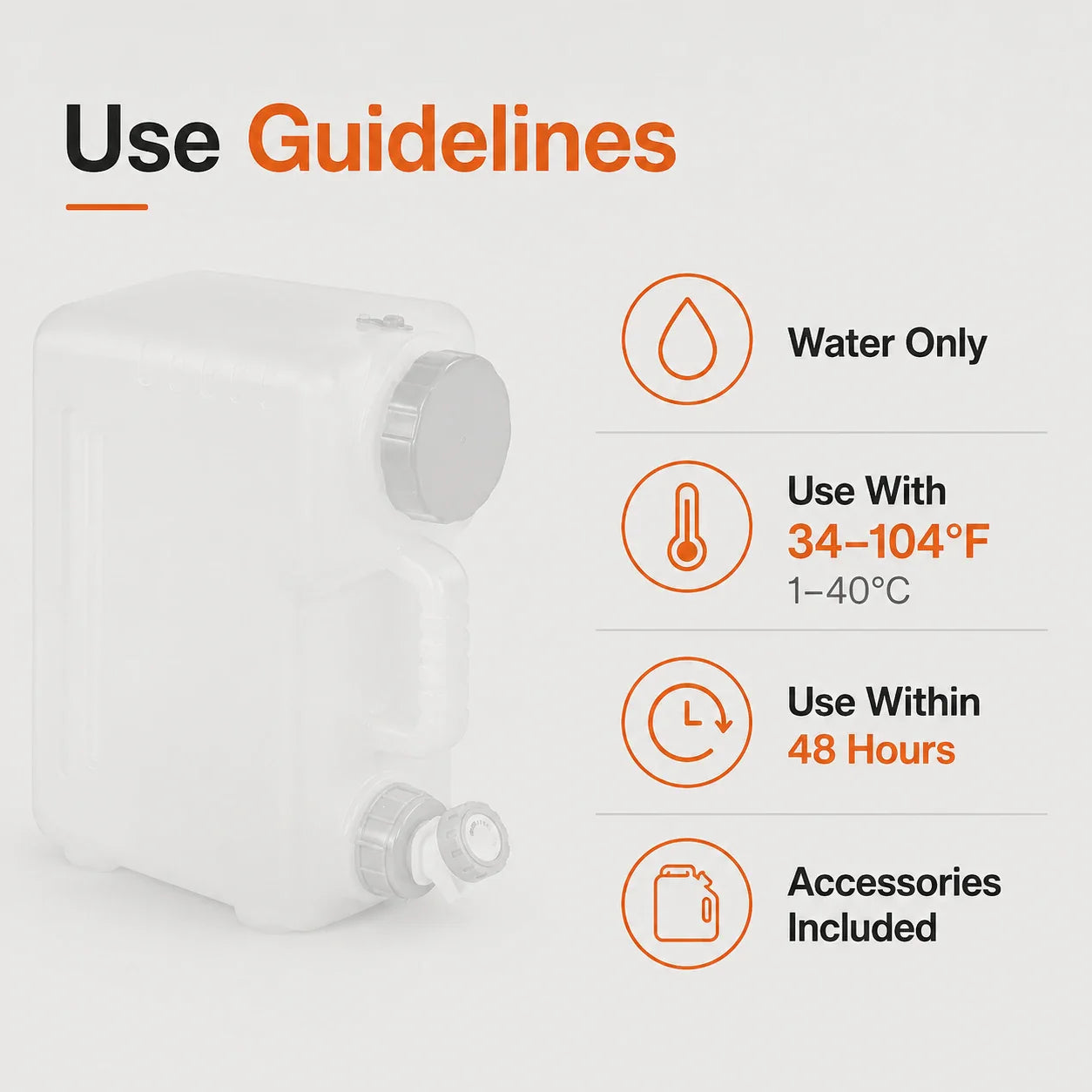 Portable Water Container with Spigot