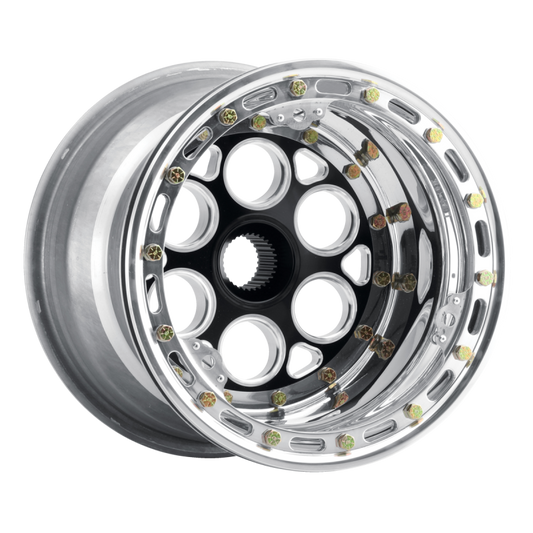 Weld Magnum Midget Sprint 13x10 / 31-Spline / 3 BS - Black Center - Polished Shell - Non-BL Wheel