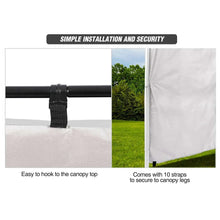 Load image into Gallery viewer, Installation process for the REDCAMP 10x6.2ft Instant Canopy Sidewall showing secure attachment to a canopy frame.