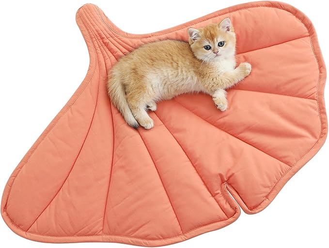 31 X 25 Inch Leaf Shaped Cotton Cat Bed Pad, Warming Cat Mat, Pet Warming Pad for Cats, Warmer Mat for Feral and Indoor Cats, 2025 Enlarged and Thickened Leaf Beds