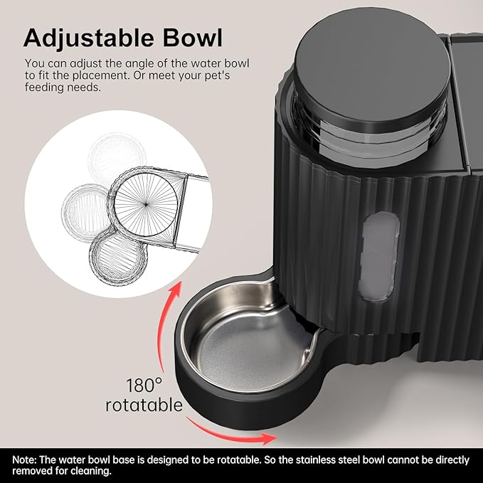 Gardner Pet Automatic Gravity Cat Food Feeder and Water Dispenser Stainless Steel Two-in-One Set Large Capacity Dispenser for Pets Dogs, Puppies, Kittens