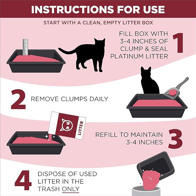 ARM & HAMMER Clump & Seal Platinum Clumping Cat Litter Odor Control, Multi-Cat, 14-Day Odor Control, Online Exclusive Formula, 18 Lbs