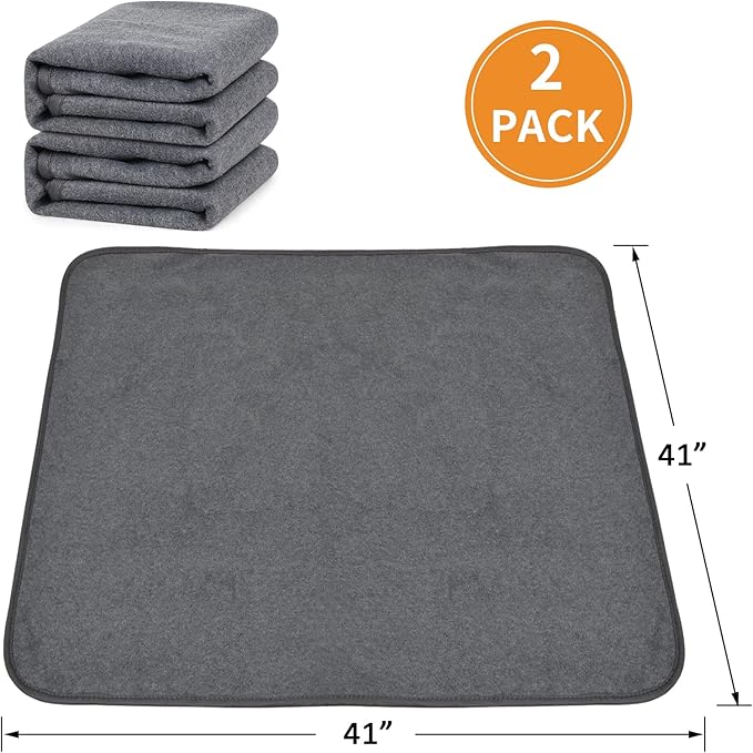 Wahsalbe Puppy Pads 2 Pack, 41x41 Washable Pee Pads Whelping Pads, Absorb Dog Mats, Non-Slip Dog Training Pads for Whelping, Potty, Training, Playpen, Crate