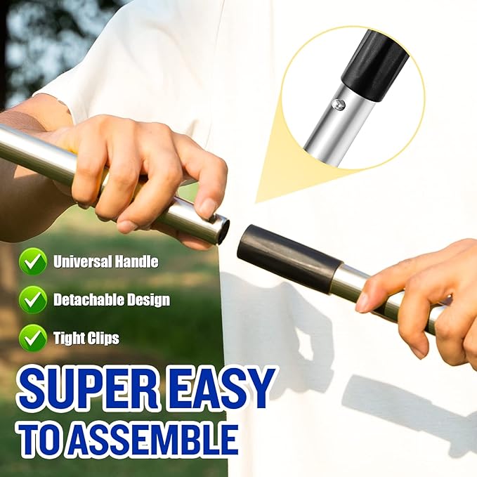 Dog Pooper Scooper,Tray and Spade Set Poop Scooper for Dogs, Adjustable Long Handle Metal Pooper Scooper with Bin for Pet Waste Removal, No Bending Clean Up for Medium and Large Dogs