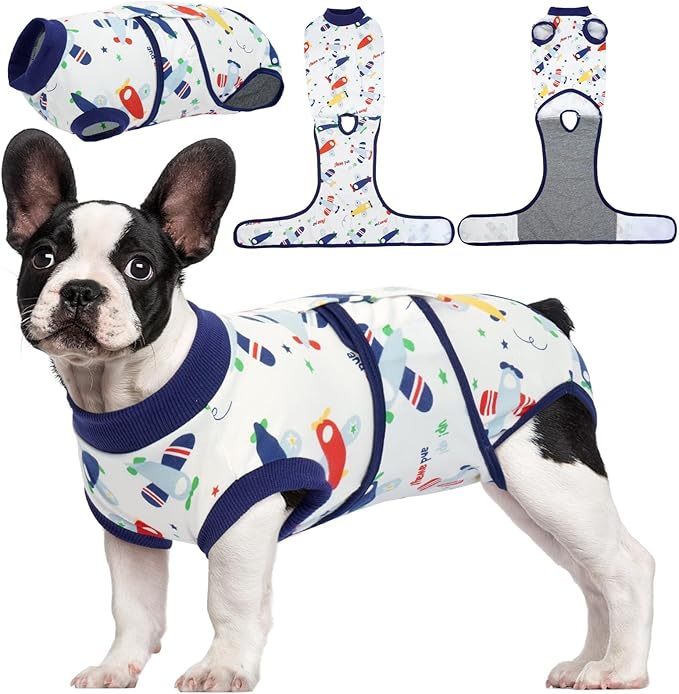 Kuoser Recovery Suit for Dogs Cats After Surgery, Professional Pet Recovery Shirt Dog Abdominal Wounds Bandages, Substitute E-Collar & Cone,Prevent Licking Dog Onesies Pet Surgery Recovery Suit