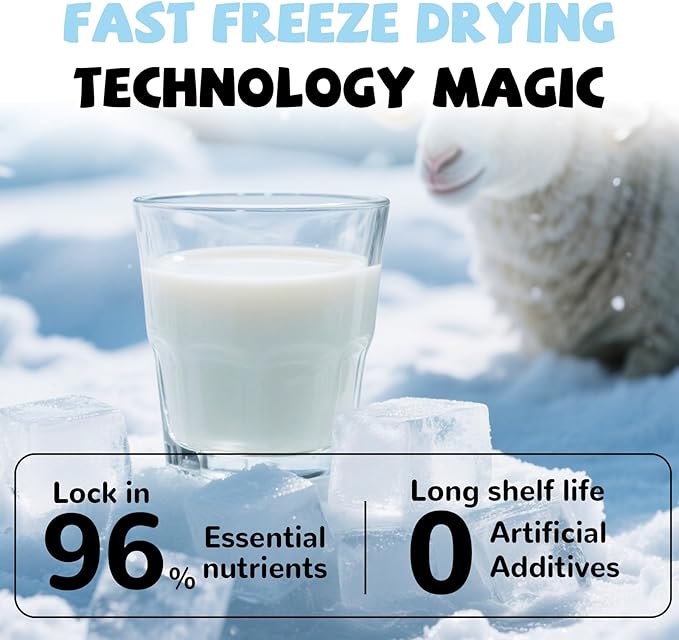 Freeze Dried Sheep Milk Yogurt Flavor, Gentle Sheep Milk Dog Treats for Sensitive Stomachs Puppies, 2.8 oz