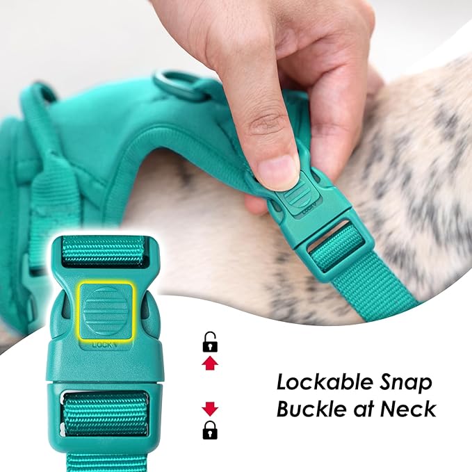 No Pull Dog Harness, Puppy Vest with Front Clip for Small Medium Large Sized Dog(MARRS Green,L)