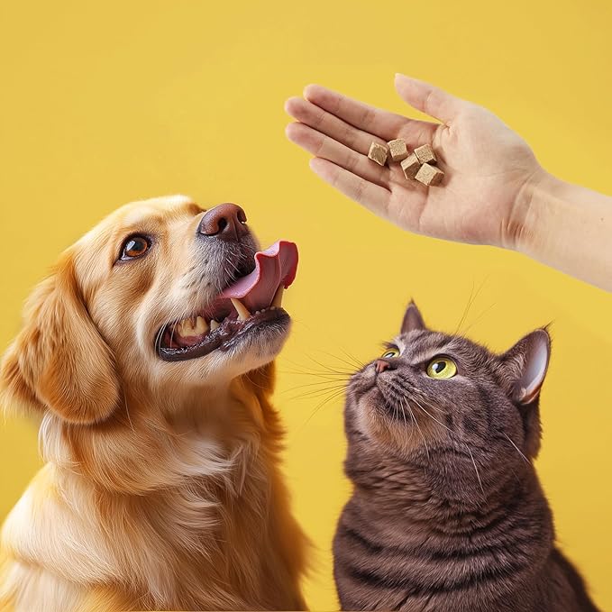 Jungle Calling Freeze Dried Cat Treats, 9.17 oz Single Ingredient Duck Meat for Cats Puppy Dogs, High Protein Food Topper Cube Healthy Dog Treat, Rawhide Free Snacks for Training Bites