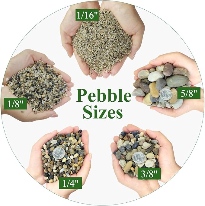 10lbs Aquarium Gravel, 1/8"(2-4mm) Natural River Rocks Succulent Cactus Pea Gravel for Plants, Fish Tank, Decorative Pebbles for Gardening, Flower Pots, Vase Fillers, Landscaping