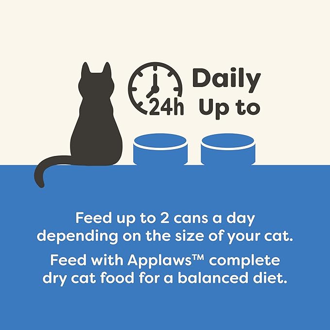 Applaws Natural Wet Cat Food, 24 Count, Limited Ingredient Canned Wet Cat Food, Ocean Fish in Broth, 2.47oz Cans