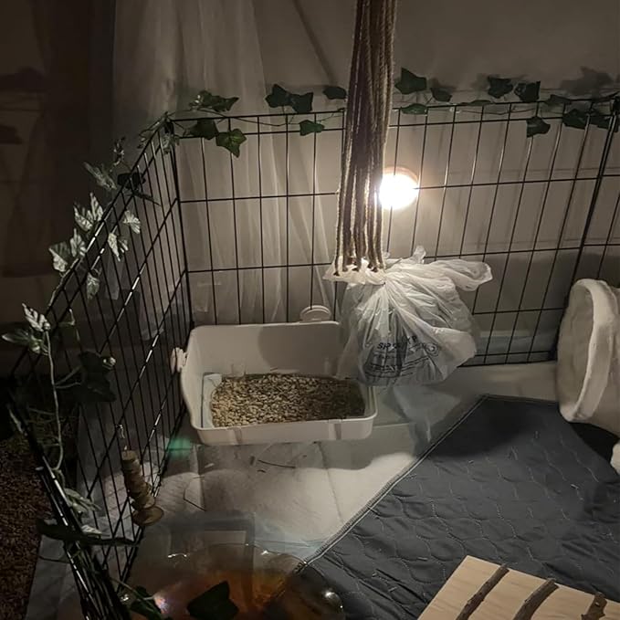 11Pcs Rabbit Litter Box Toilet,Bunny Corner Litter Bedding Plastic Square Grate Guinea Pig Bunny Ferret Hamster Hedgehog, Potty Trainer Bedding Box for Guinea Pig Ferret Hamster Hedgehog (White)