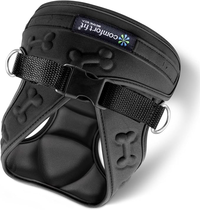 Comfort Fit Dog Harness No Pull with Leash Clips Step in Harness for Small Sized Dogs Soft Padded All Weather Dog Vest with Easy Control No Escape Adjustable Buckles for Dogs & Puppies – Black XS