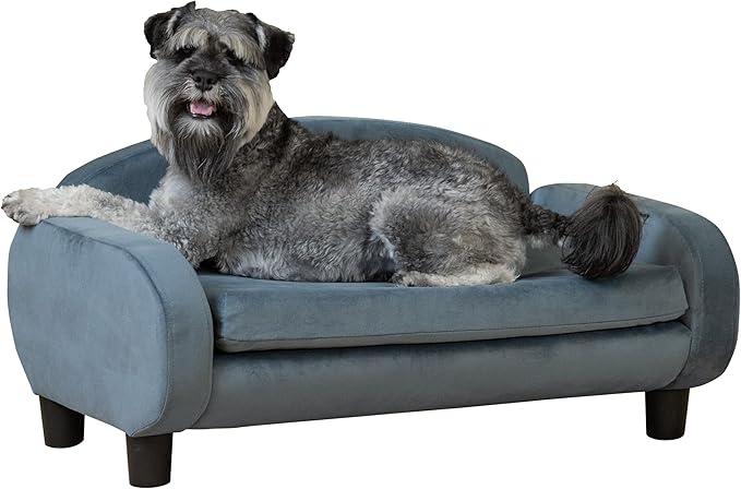 Paws & Purrs Cat Sofa Bed, Pet Couch for Indoor Cats Elevated Cat Beds with Removable Washable Mattress Cover for Kitten, Puppy or Small Animal- 31.5" Wide, Cornflower