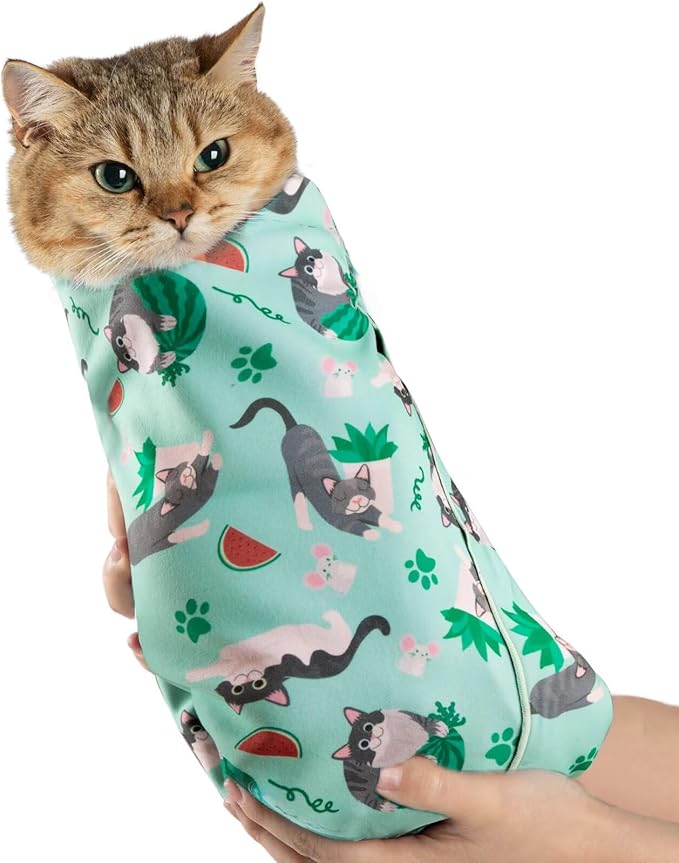 Paw Legend 21.7" Cat Wrap for Grooming Cat Wrap for Cutting Nails Cat Restraint for Nail Clipping Self Adhesive Blanket Restraint Cloth for Cats Within 6lbs