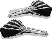 Load image into Gallery viewer, Kuryakyn Skeleton Hand Mirrors Chrome/Black