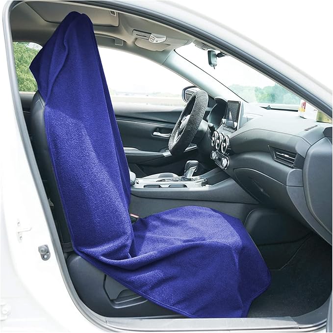 Car Seat Cover Protector Front Seats,for Gym Workout,Running,Swimming,Beach and Hiking,Waterproof Sweat Towel Bucket Seat Covers for Cars SUV Trucks (Blue, 1Pcs)