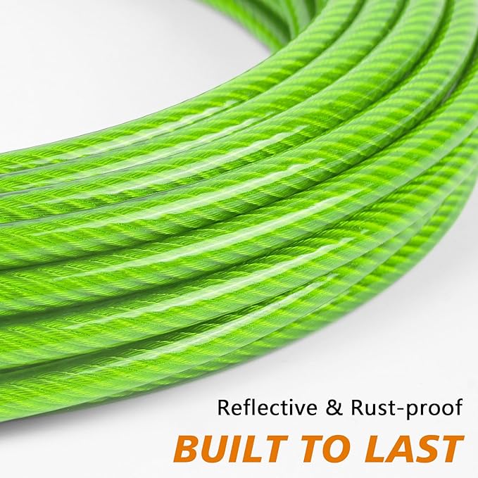 XiaZ 20FT Tie Out Cable for Dogs, Dog Leads for Yard Chew Proof, Heavy Duty Pet Tie Out Cable for Large Dogs Up to 250lbs,Durable Dog Runner Tether Line for Outdoor,Yard
