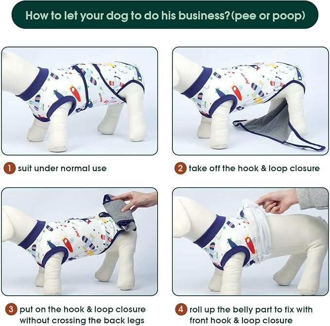Kuoser Recovery Suit for Dogs Cats After Surgery, Professional Pet Recovery Shirt Dog Abdominal Wounds Bandages, Substitute E-Collar & Cone,Prevent Licking Dog Onesies Pet Surgery Recovery Suit