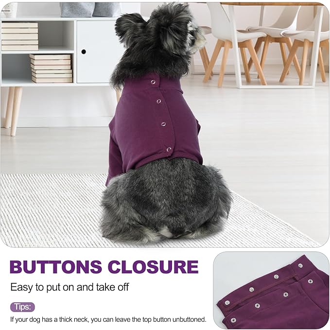 IDOMIK Dog Recovery Suit, Dog Surgery Recovery Suit Front Legs, Comfy Joint Leg Sleeves After Surgery, Elbow Braces Protector for Leg Injuries & Joint Pain, Cone Collar Alternatives,Purple,2XL