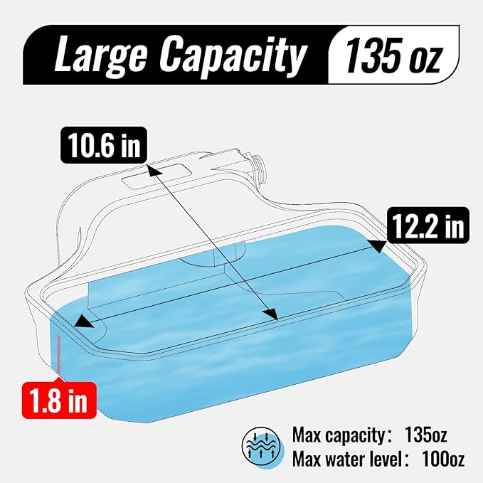 135OZ Automatic Water Dispenser for Large Dogs Patented Outdoor Dog Water Bowl Dispenser Automatic Dog Feeder Fit 3/4'' GHT Faucet Dog Waterer Include Water Hose Extra-Large Drinking Area