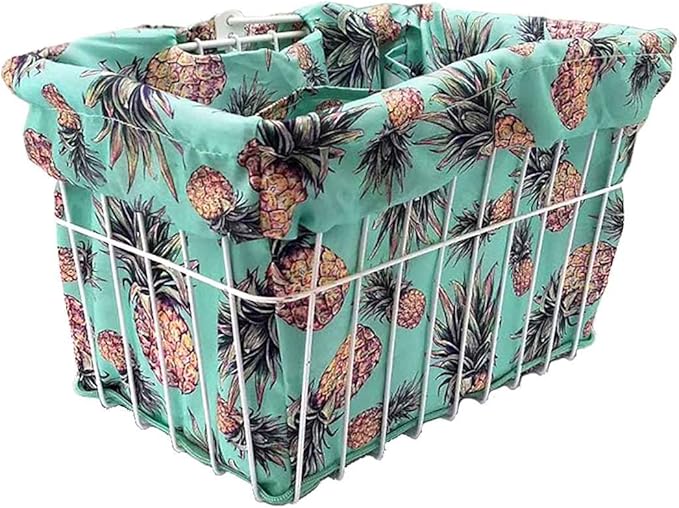 Cruiser Candy Bike Basket Liner Waterproof, Universal Fit for Most Bike Baskets, Stylish 2in1Tote, Bike Basket Cover, EBiKE Front Wire Or Wicker Bike Baskets Fits Up to 15x12x10