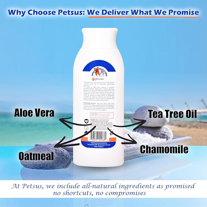 Hypoallergenic Dog & Cat Shampoo and Conditioner – All-Natural Itchy Skin Relief for Allergies | Puppy Safe | Soothing with Tea Tree Oil, Aloe Vera, and Oatmeal for Sensitive Skin