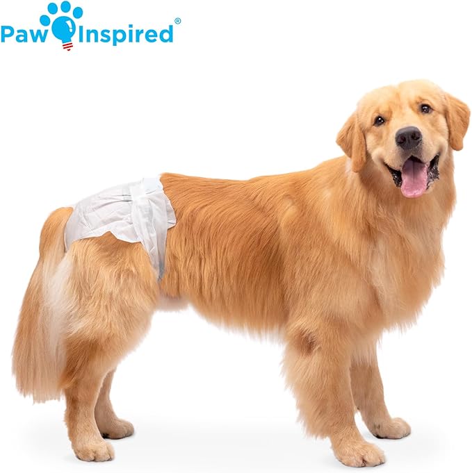 Paw Inspired 20ct Disposable Dog Diapers | Female Dog Diapers Ultra Protection | Diapers for Dogs in Heat, Excitable Urination, or Incontinence (X-Large)