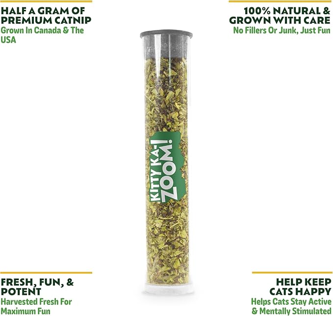 ZOOMIE Snake Kicker - Refillable Catnip Toy + Catnip | High Potency Hand Harvested Fresh | Soft Plush for Engaging Play