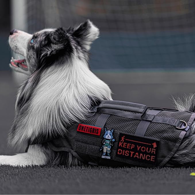 OneTigris Tactical Dog Harness for Medium Dogs No Pull Breathable Military Dog Molle Vests with Handles, Service Dogs Vest Harness for Walking Hiking Training
