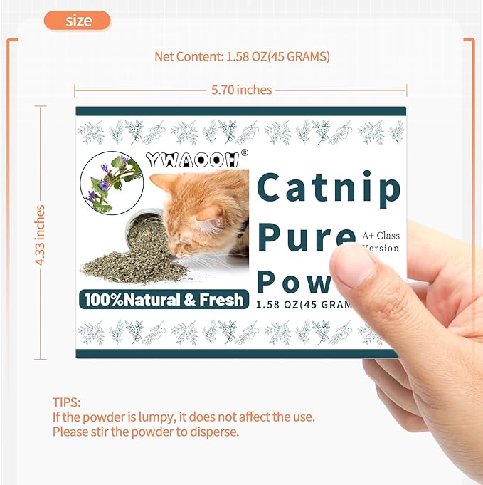 Premium Catnip for Cats & Kittens – Cold-Processed, High Potency Nepetalactone, 100% Pure Leaf-Only Catnip for Toys, Scratchers, Refills, Stimulates Play & Protects Furniture - 45g