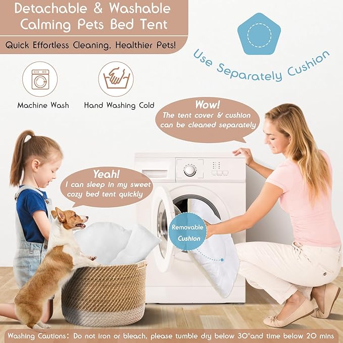 20" Dog& Cat Teepee Tent +24" Pet Cooling Mat +10ft Star String Light [2-Modes],Cotton Thicked Soft Comfort Anti-Slip Cushion (Used/Wash Separately),Medium Pets Tents House Indoor or Outdoor