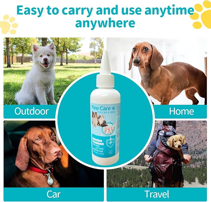 Itch Relief Dog Paw Cleaner, Dog Licking Paws Treatment,Paw Cleaner for Dogs,3.4oz Dog Paw Cleaning Solution, Dog Foot Cleaner, No Rinse Pet Toes Drops Safe Cat Cleanser Care for Cleaning Grooming