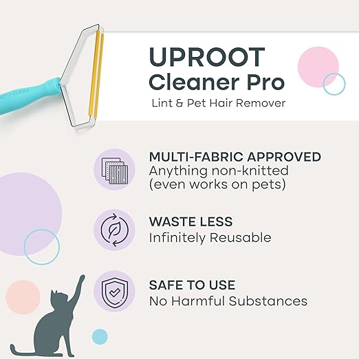 Uproot Cleaner Pro Pet Hair Removal Tool - Special Dog Hair Remover Multi Fabric Edge and Carpet Rake by Uproot Clean - Cat Fur Remover for Couch, Pet Towers, Rugs, Cat Mats and Trunks & Much More