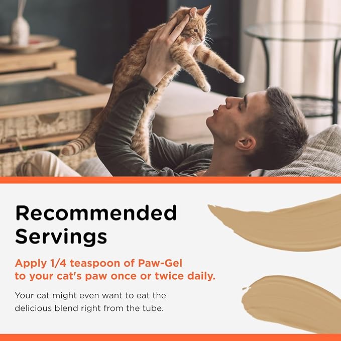 Nutri-Vet Hairball Paw Gel, Cat Hairball Remedy, Kitten Supplies, Hair Ball Relief for Cats, Fur Ball Remedy, Soybean & Coconut Oil, Salmon Flavor, 3 oz