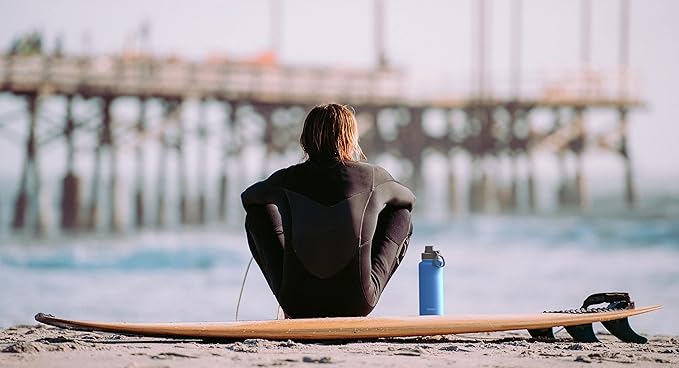 DRINCO Stainless Steel Water Bottle Spout Lid Vacuum Insulated Double Wall Water Bottle Wide Mouth (40oz 32oz 22oz 18oz 14oz) Leak Proof Keep Cold Sport Camping Hiking (32 oz, 32oz Royal Blue)