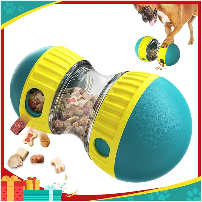 Dog Puzzle Toys, Rolling Treat Dispensing Ball, Brain Stimulation & Slow Feeder, Dog Enrichment Toys to Keep Them Busy (Green)