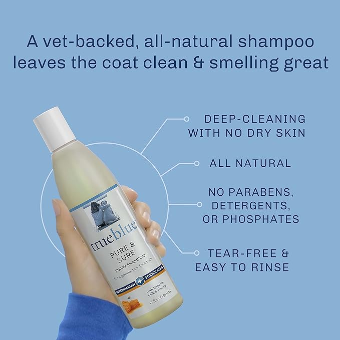TrueBlue Grapefruit & Chamomile Deodorizing Dog Shampoo – Cleansing Wash, Moisturizing – Toxin Free, Natural Botanical Blend – Tearless – 12 Fl. Oz.
