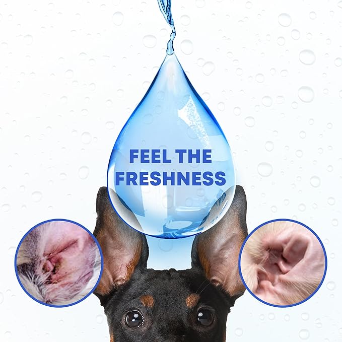 Ear Cleaner Drops & Wash Solution for Cats and Dogs – Gentle Ear Hygiene, Wax Removal & Odor Control for Pets