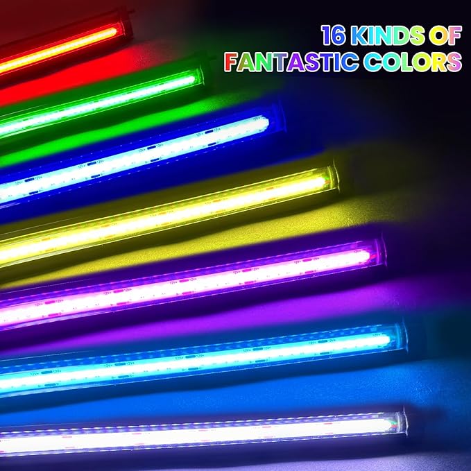 Submersible Bubble Aquarium Light：RGB Aquarium Light with Remote Control Oxygenator for Saltwater Coral Growth - 9 Inch Waterproof Fish Tank Light Designed for Aquarium Breeders