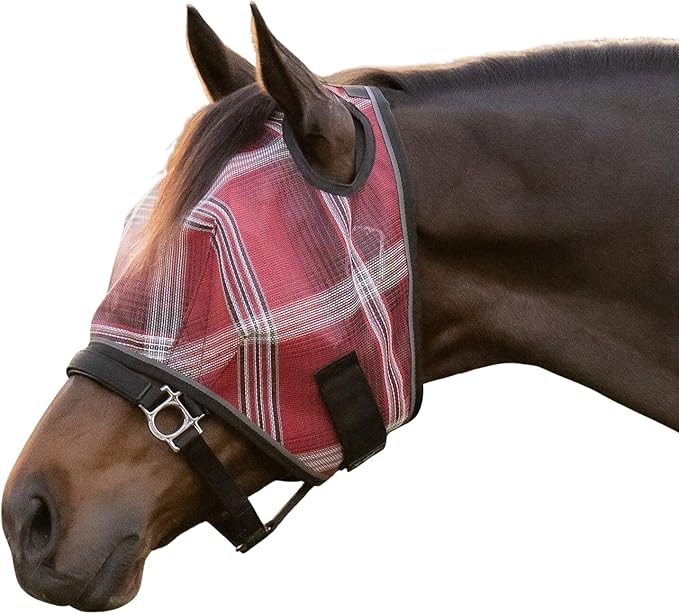 Kensington Fly Mask w/Web Trim Dual Ear Opening & Forelock Freedom Size: L-Avg Color: 165 - Merlot