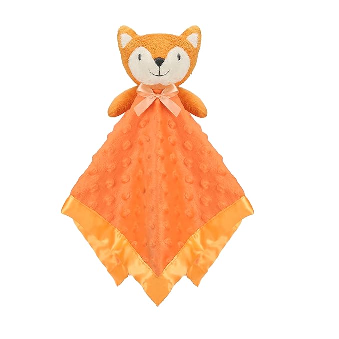 Pro Goleem Fox Security Blanket Orange Soft Baby Lovey Unisex Lovie Baby Gifts for Newborn Toddler Snuggle Toy Stuffed Animal 16 Inch