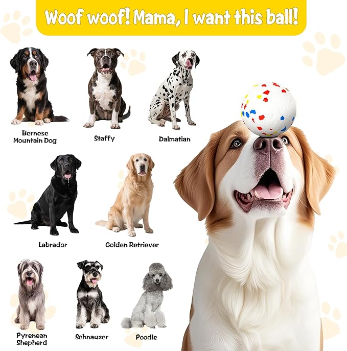 Dog Ball, 2.5 inch Dog Toy for Aggressive Chewers,ETPU Material Durable Ball for Launcher,Indestructible Bouncy Floating Balls for Dogs